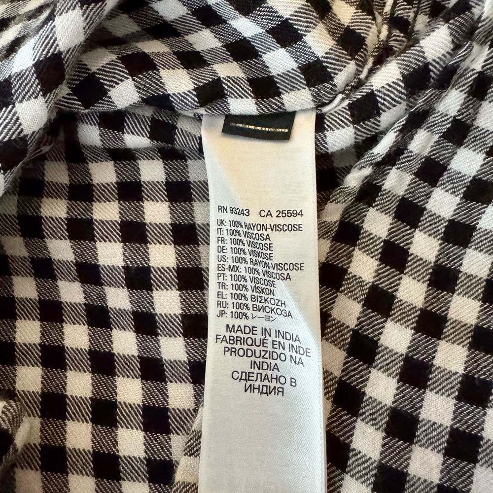 Diesel Men’s Black and White Checkered Button-Up Shirt size L - Picture 4 of 7